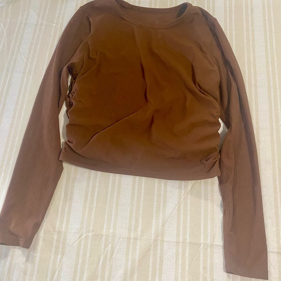 lululemon athletica All it Takes Ribbed Nulu Long sleeve shirt Roasted Brown - Picture 4 of 8